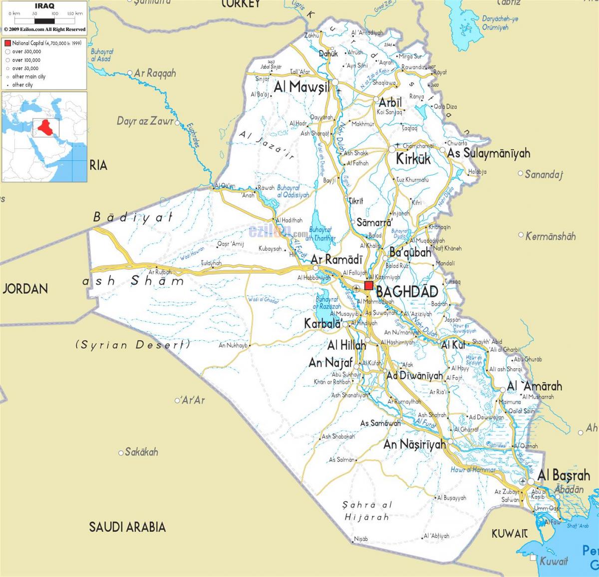 خريطة العراق النهر